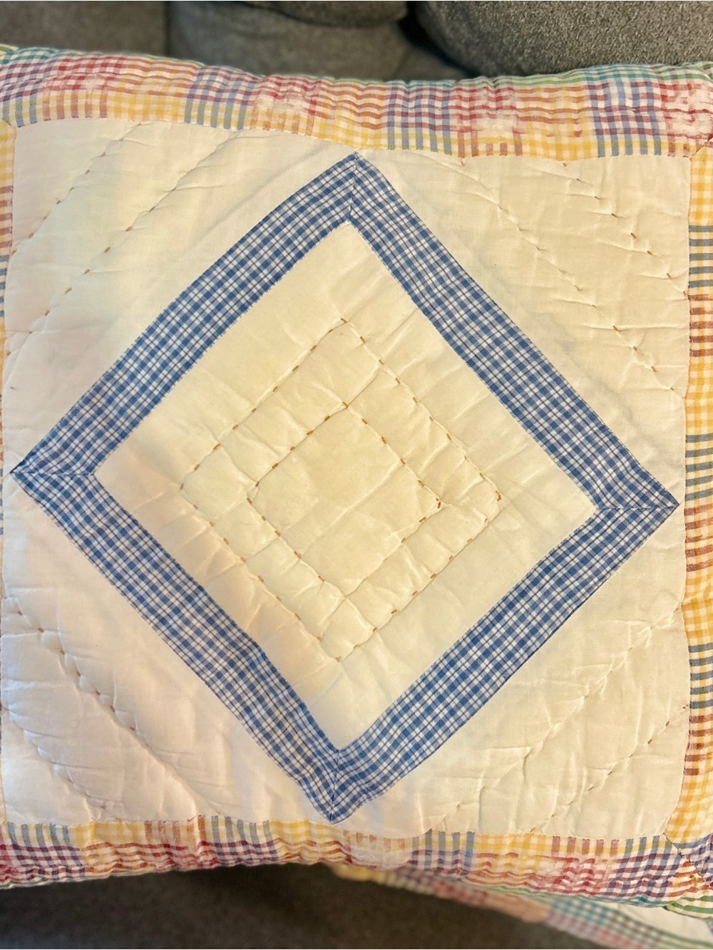 Pr Patchwork Quilted Pillows Country Style
